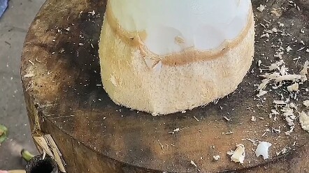 美术生暑假兼职砍椰子蛋。