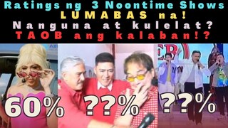 Ratings ng tatlong shows sa NOONTIME BULGAR na! Sino ang PANALO? SIno ang Kulelat!?