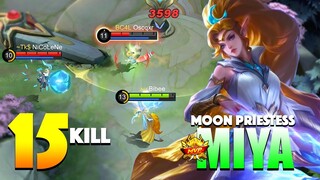 Miya New Skin Gameplay | Moon Priestess Miya | Top Global Miya Gameplay By Bibee~ MLBB