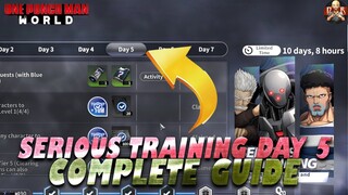 [One Punch Man World] - Serious Training Day 5 FULL guide! All achievements! 2 days for FREE SSR!