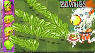PvZ 2 Fusion - Guiding Thistle menggunakan peluru dari tanaman lain untuk melawan Future Zombie King