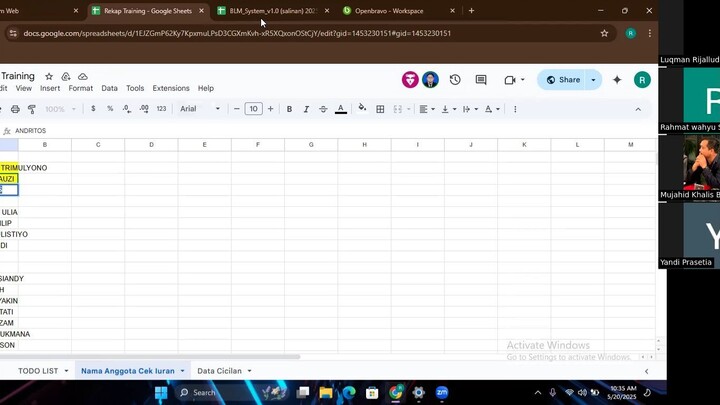 Input Iuran