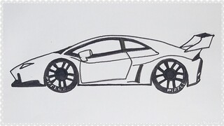 Cara Mudah Menggambar Mobil Lamborghini Aventador | Tutorial Indonesia