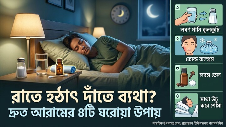 রাতে হঠাৎ দাঁতে ব্যথা দ্রুত সমাধানের উপায়