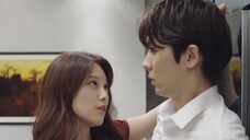 The beauty flirted with her boyfriend, but was forced to kiss him on the bed