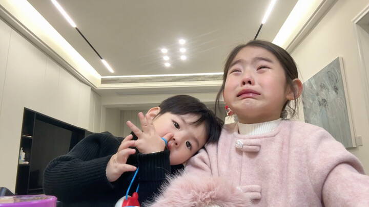 Thinking: Today my sis went from Little Sunshine to Little Crybaby... Cuddle time...