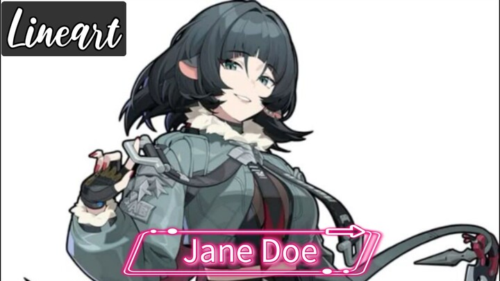 Lineart Jane Doe From Zenless Zone Zero