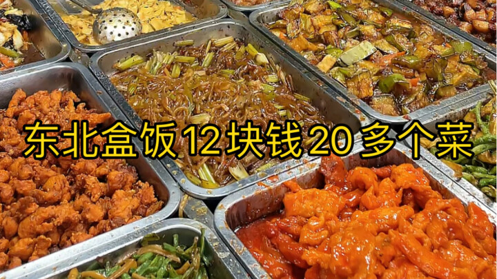 Northeast-style boxed meal: over 20 dishes for just 12 yuan! Eat as much as you want!