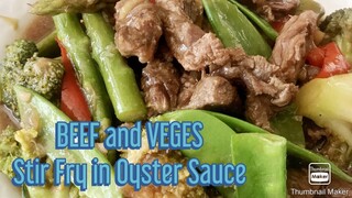 Beef And Veges Stir fry in Oyster Sauce