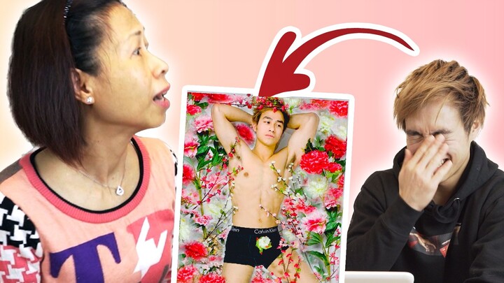 How did the super-strict mom react when she saw her son’s semi-nude photos?