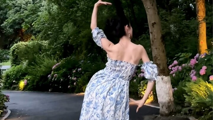 Summer evening breeze and girl's skirt