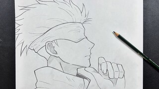 Anime sketch || how to draw gojo satoru step-by-step