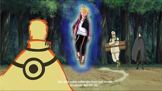 Naruto dan Sasuke mencoba melatih Boruto untuk mengendalikan mode otsutsukinya