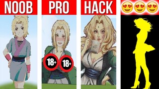 Tsunade Senju NOOB vs PRO vs HACKER MINECRAFT Pixel Art