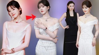Zhao Lusi is beautiful but one color, sharing the same frame with Cecilia Cheung at the Bvlgarievent