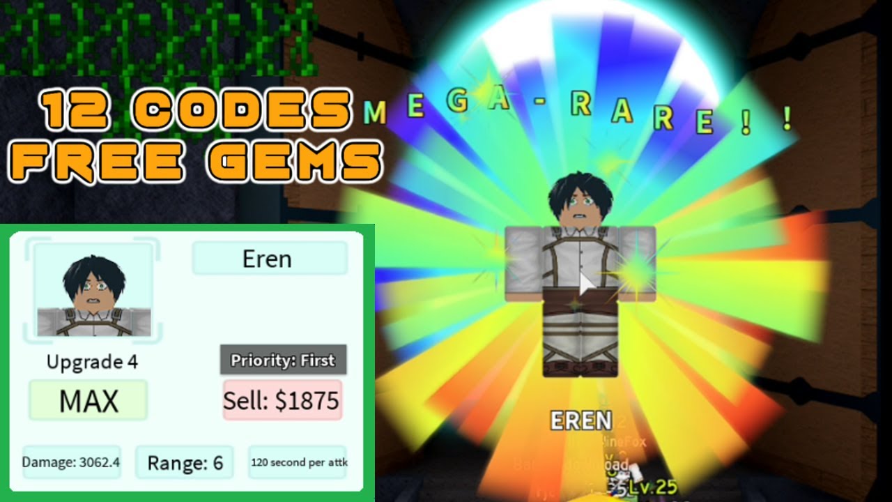 12 NEW CODES and I GOT 5 STAR EREN ALL-STAR TOWER DEFENSE