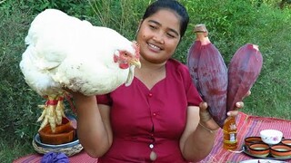 Yummy Cooking big Chicken with banana recipe & Cooking Life