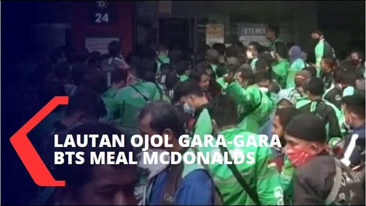BTS Meal McDonalds Bikin Kerumunan Ojol Akibat Banyaknya Orderan