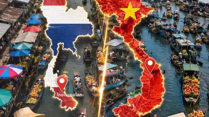 ตลาดน้ำไทย VS เวียดนาม ภาพคล้ายกันแต่บทบาทต่างกัน