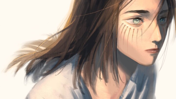 【Procreate】Eren with long hair is a beauty! Anyone who disagrees, please stand up! | Eren Yeager | P