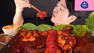 Mukbang hải sản sốt cay Hàn Quốc phần 3 #anngon