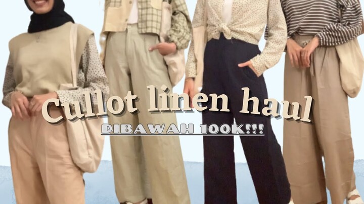 SHOPEE HAUL HIGHTWAIST KULOT LINEN DIBAWAH 100K!!!