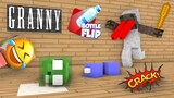 Monster School : GRANNY HORROR BOTTLE FLIP CHALLENGE - Minecraft Animation