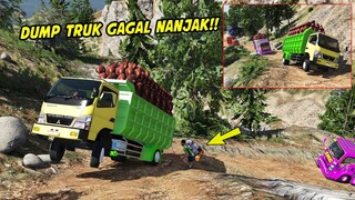 DUMP TRUK MUAT SAWIT GAGAL NANJAK, HAMPIR FATAL