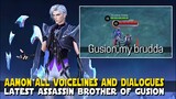 AAMON BROTHER OF GUSION ALL VOICELINES/DIALOGUES | SPECIAL INTERACTION WITH GUSION? | MOBILE LEGENDS