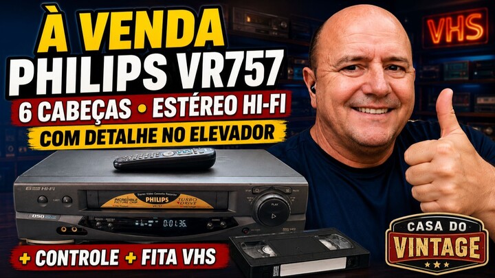 VENDA DO VIDEO CASSETE PHILIPS VR757 + CONTROLE