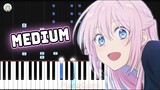 Shikimori's Not Just a Cutie OP - "Honey Jet Coaster" - MEDIUM Piano Tutorial & Sheet Music