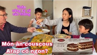 Ăn món ăn Arap Couscous có ngon không/thăm công ty củ của chồng/cathy Gerardo Cuộc sống pháp/ẩm thực