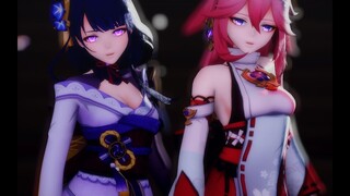 【Genshin Impact MMD／4K／60FPS】「INAZUMA'S FAMOUS DUO」 Raiden Ei & Yae Miko【Chocolate Cream】