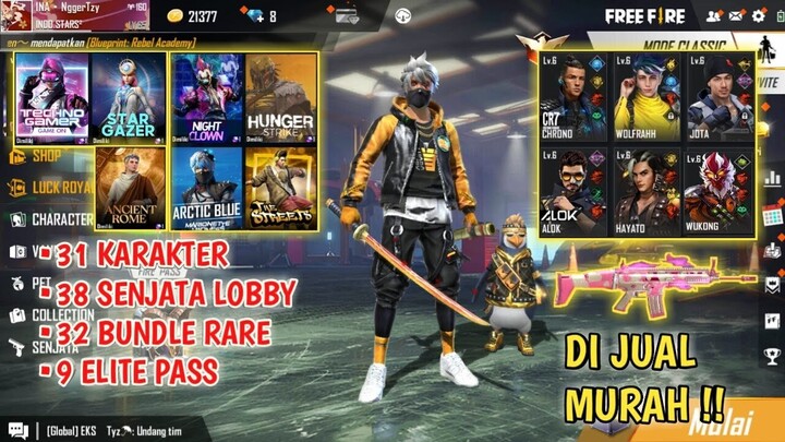 TOTAL 9 ELITE PASS ! ADA 7 BUNDLE MAGIC CUBE, ADA SCAR CUPID - JUAL AKUN FF