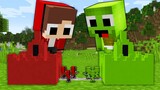 JJ VS Mikey One Block Castle Survival Battle in Minecraft Challenge (Maizen Mizen Mazien) Parody