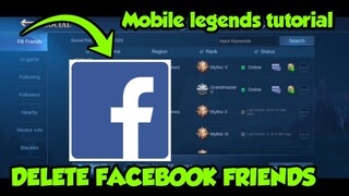 DELETE FACEBOOK FRIENDS IN MOBILE LEGENDS | TUTORIAL DEC 2020