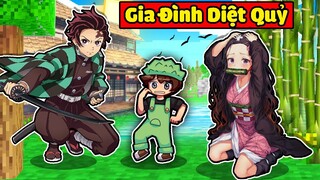 SẦU RIÊNG THỬ THÁCH 1 NGÀY SỐNG CÙNG GIA ĐÌNH DIỆT QUỶ TRONG MINECRAFT*SẦU RIÊNG THANH GƯƠM DIỆT QUỶ