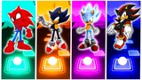 Spider Man Sonic 🆚 Shadow Sonic 🆚 Hyper Sonic 🆚 Dark Sonic | Sonic Tiles Hop EDM Rush