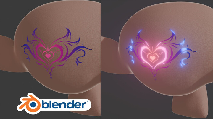 【Blender学习记录】实现动态扩散的纹身效果