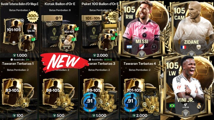 GACHA BRUTAL DAPET OVR 105 BALON D’OR TERBARU! GACHA SEMUA PAKET EA SPORTS FC MOBILE!