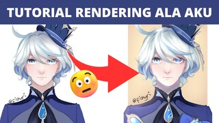 TUTORIAL SERTA TIPS N TRICK HOW TO RENDER ALA SAYAAAAA | DRAWING TUTORIAL | FURINA FANART | (2/2)