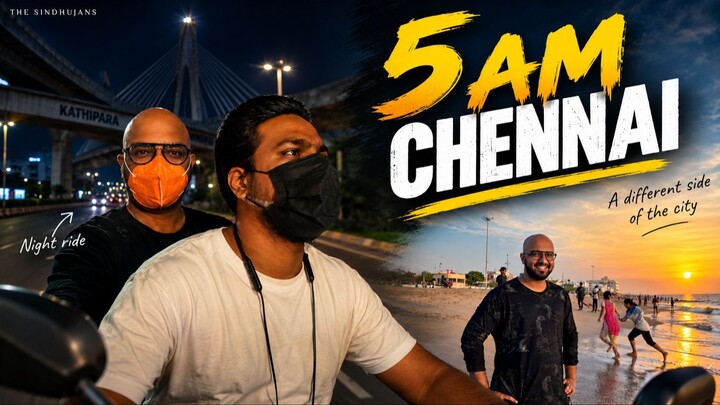 Chennai at 5 AM Feels Like a Different City 🇮🇳 | Sunrise Ride to Thiruvanmiyur Beach