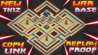 NEW TH12 WAR BASE + 4 REPLAY PROOF + LINK | 💯 ANTI ZAP WITCH AND ANTI HYBRID ATTACK | CLASH OF CLANS