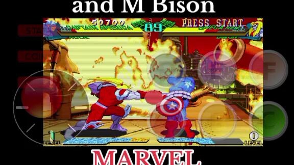 Marvel Superheroes vs Street Fighter : Captain America and Hulk vs Omega Red and M Bison