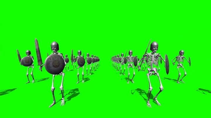 Skeleton Soldier Special Effects Green Screen Material