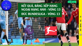 Tin Bóng Đá Kết quả Ngoại Hạng Anh Vòng 13, Giải VĐQG Đức Bundesliga Vòng 13, Bảng xếp hạng