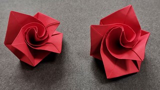 กวดวิชากุหลาบ Origami ง่าย ๆ