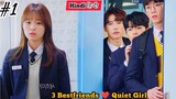 𝐏𝐚𝐫𝐭-𝟏 ||3 Attractive Popular Boys Fall in Love with Quiet Girl हिन्दी,Korean Drama Explain in Hindi