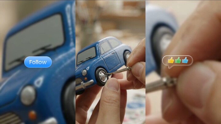 Making a Tiny Wooden Car 🚗 | Satisfying Miniature Craft #Shorts