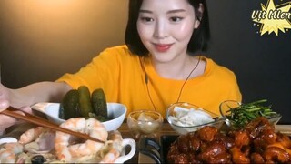 Pasta tôm sốt kem, giò heo siêu cay 1 #amthuc